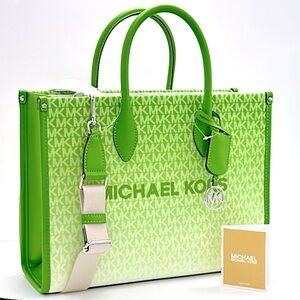 Michael Kors Mirella Medium Ombré Logo Tote Bag
Jungle Green 
NWT